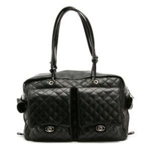 Alex Cambon Quilted Dog Carrier by Kwigy Bo - Black